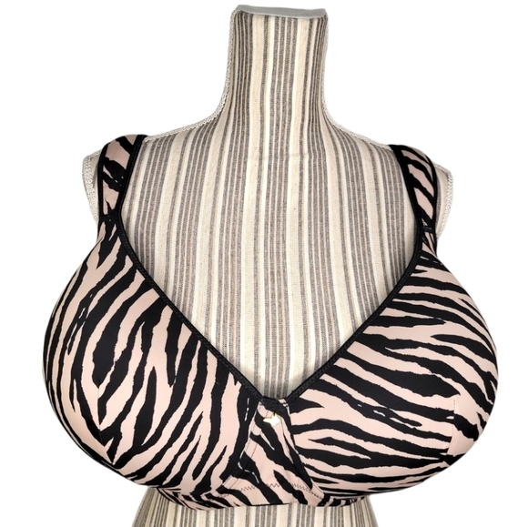 Ashley Stewart Zebra Butterfly Plunge Bra - Picture 1 of 12